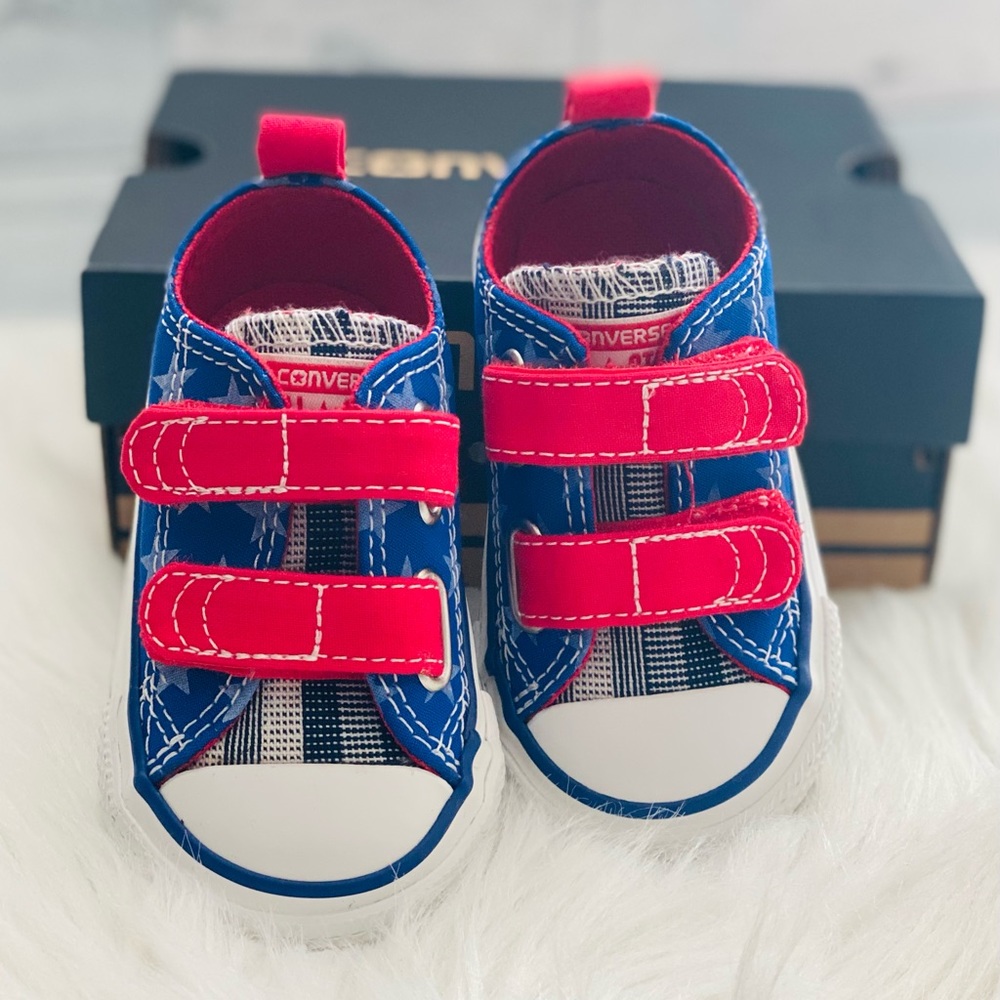 Baby Converse Radio Blue/Red Star Sneakers - Picture 4 of 7